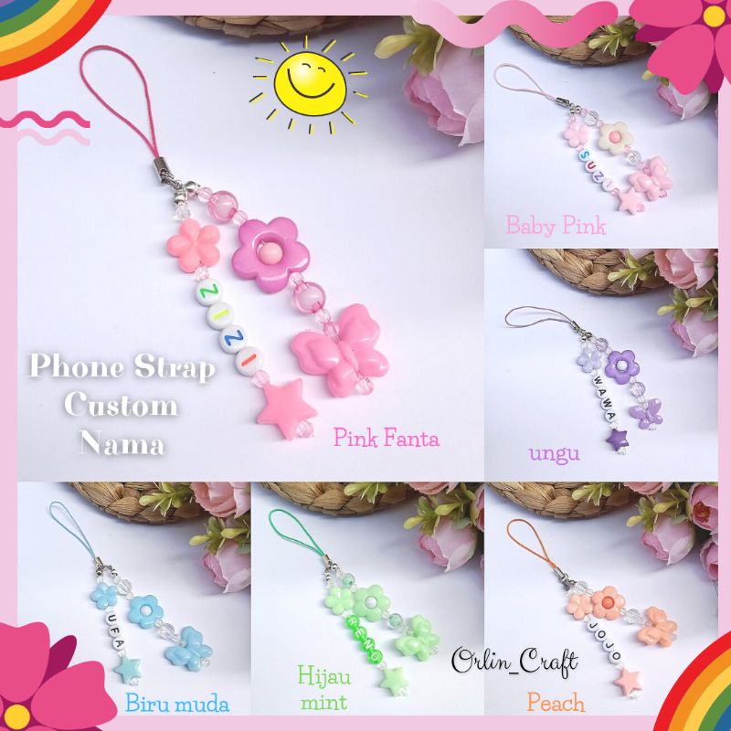 Phone Strap Custom/Gantungan Kunci / Gantungan HP / Keychain Kpop Beads Charm