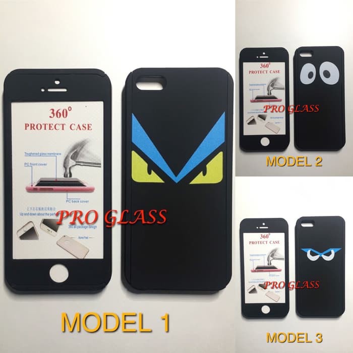 Iphone 5 / 5s / SE Case 360 Full Protection Fendi Style + tempered