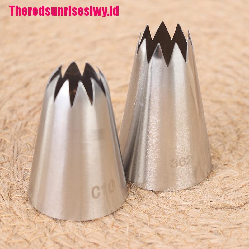 5 Pcs Alat Nozzle Icing Piping Bahan Stainless Steel Ukuran Besar Untuk Baking