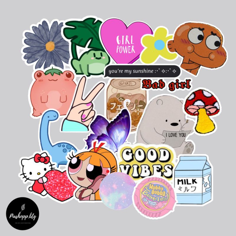 

22 PCS STICKER AESTHETIC WARNA RANDOM