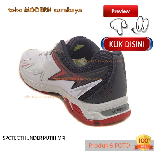 UKURAN JUMBO Sepatu pria olahraga sneakers tali SPOTEC THUNDER PUTIH MRH