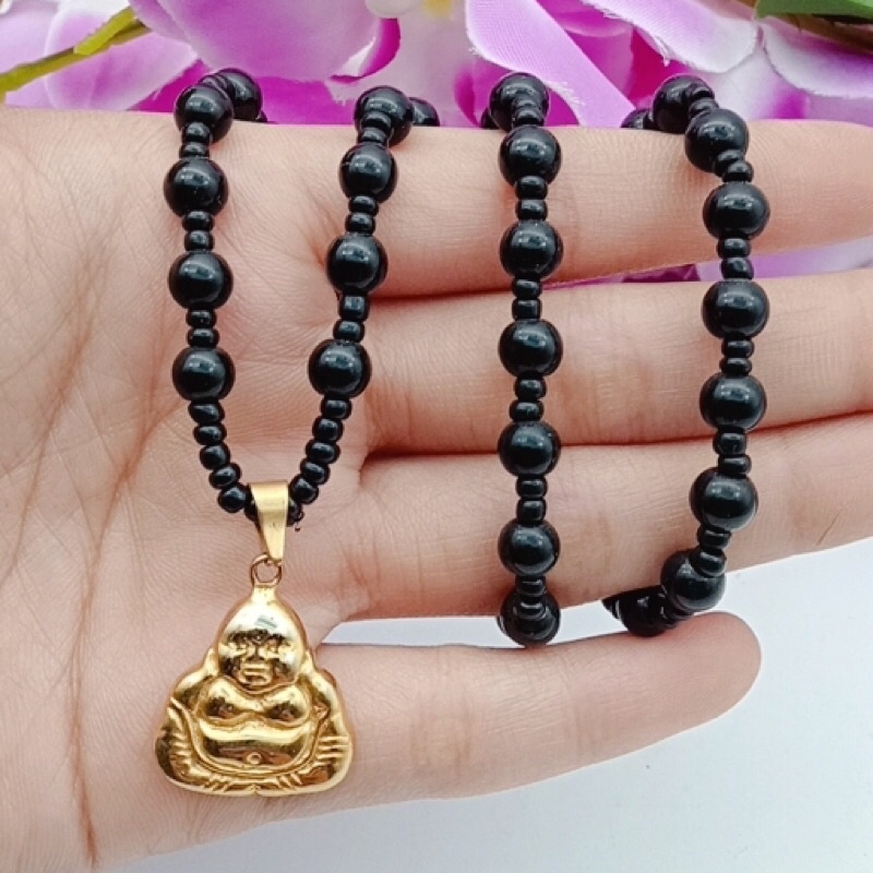 kalung giok liontin Budha impor lapis emas 24k termurah star+