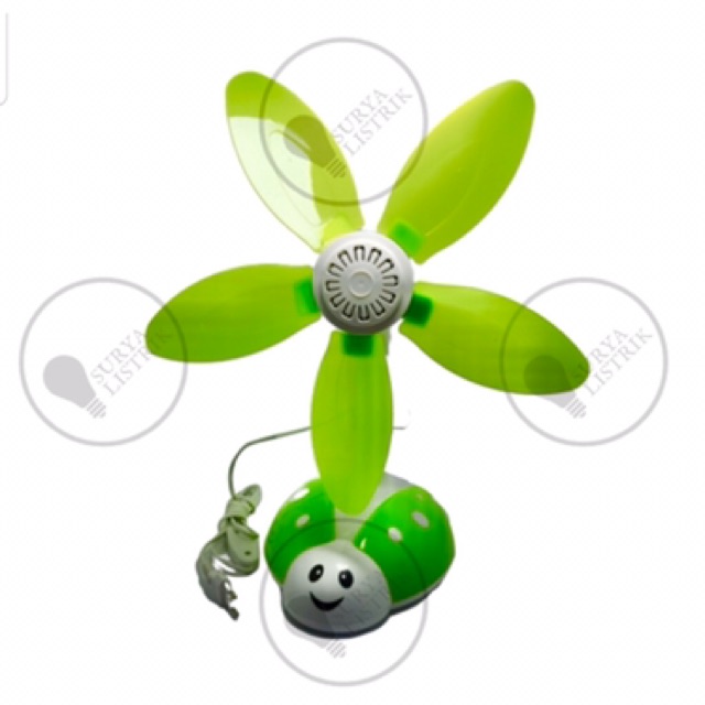 KIPAS ANGIN JEPIT 2IN1 KUMBANG KIPAS KYZUKU 37W KIPAS KARAKTER 37 WATT 5 BALING FAN 2IN1 3IN1 KIPAS