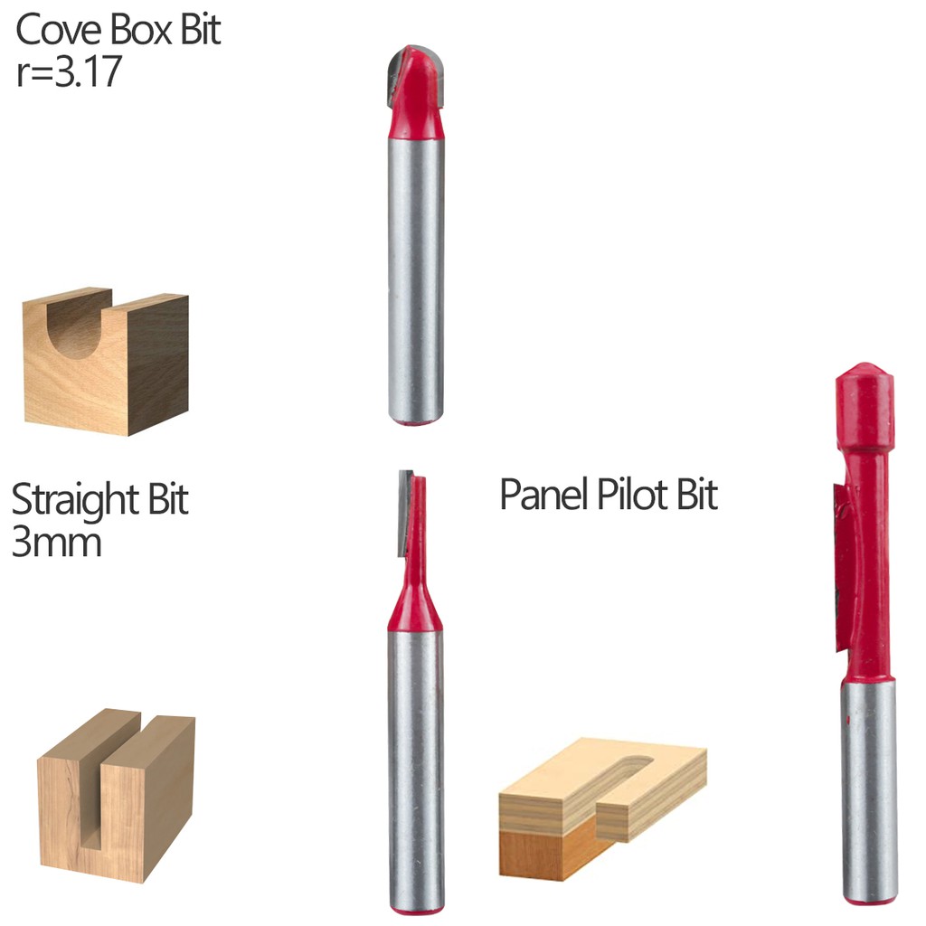 YUKIDO Mata Mesin Profil Router Bit Set 15 Pcs 1/4 Inch Untuk Membentuk Kayu Free Box PLASTIK