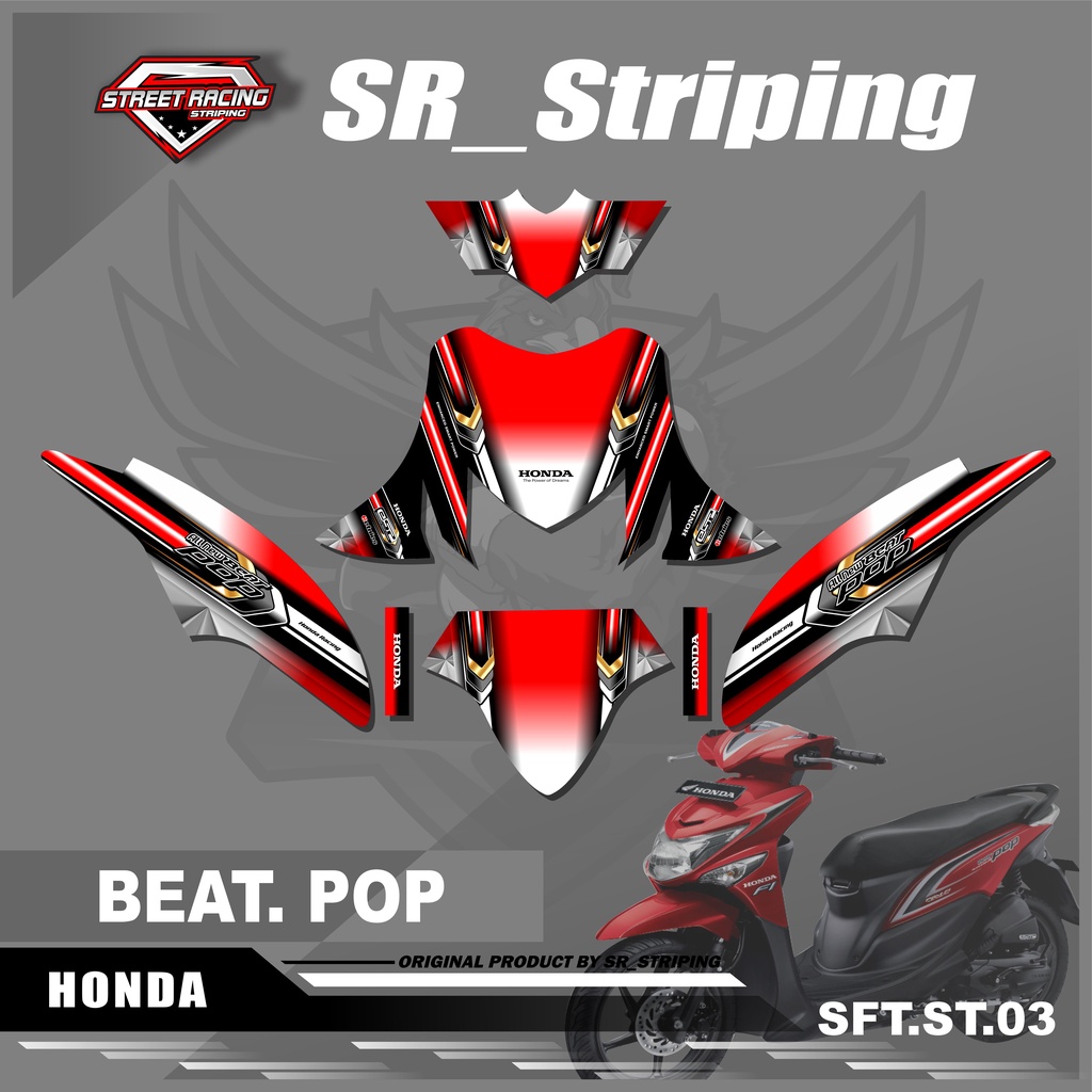 Sticker Decal Full Body BEAT POP - Sticker Decal BEAT POP Motif Racing. SFL.SR.03