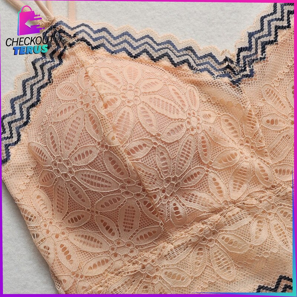 CT P73 74 Bra Wanita Motif Pakaian Dalam Atasan Wanita Motif Bunga Tanpa Kawat Pakaian Dalam Wanita Sport Bra Bra Senam Bra Olahraga