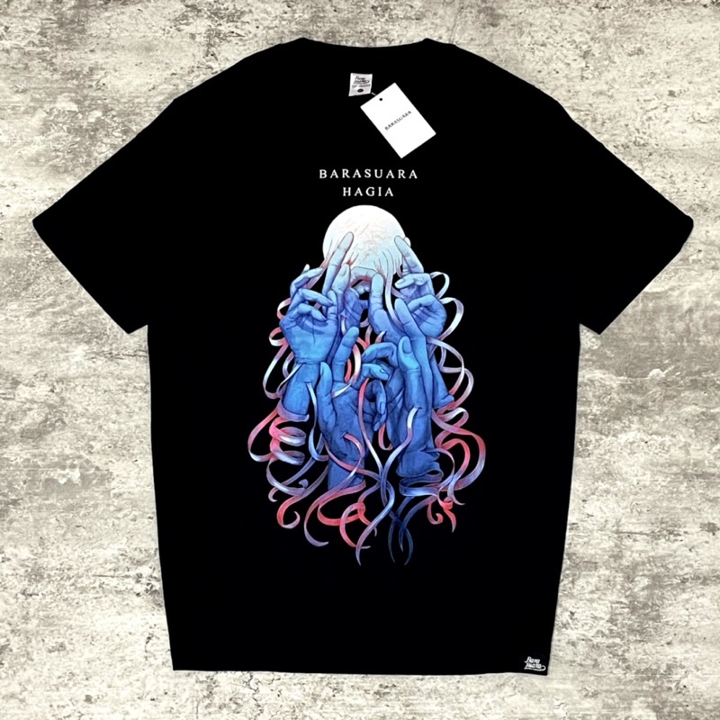 noov music merch Barasuara - Hagia Tshirt - Black Kaos Pria