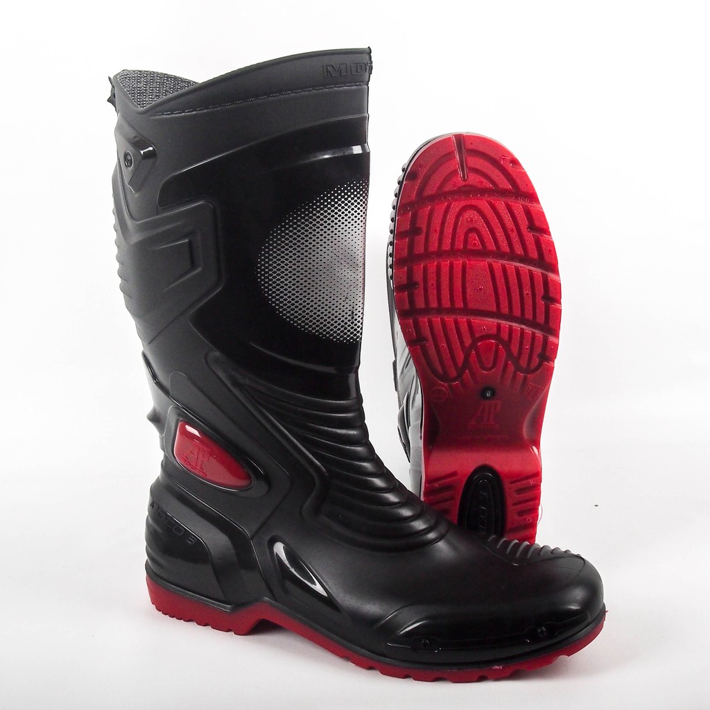 SEPATU BOOT TINGGI AP BOOTS AP MOTO 3 HITAM MERAH SEPATU BOOT KARET BIKERS MOTOR SEPATU ANTI SLIP FA