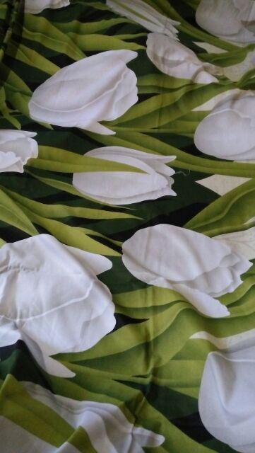 Provensprei -sprei Katun Esra Motif Tulip Hijau