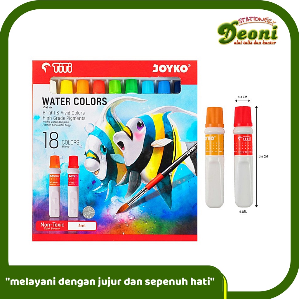 

JOYKO WAC- 6 ml Water Colors Cat Air - 18 Warna
