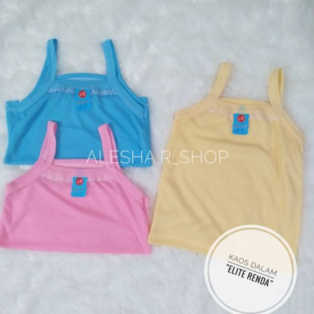 12pcs KAOS DALAM REMAJA / SINGLET WANITA ELITE RENDA