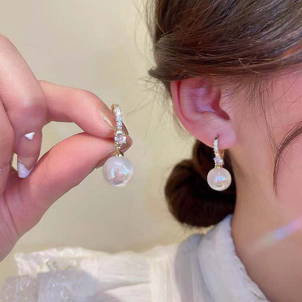 Hu Hu Hu Hu Hu Alat Bantu Pasang Kacamata♡ 1 Pasang Anting Kait Rumbai Panjang Bentuk Hati Aksen Mutiara Imitasi Untuk Pernikahan