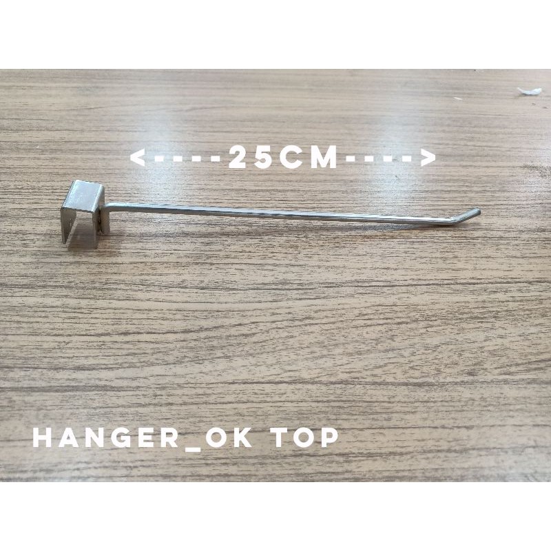 single Hook 25cm chrome / cantolan besi kotak 25cm