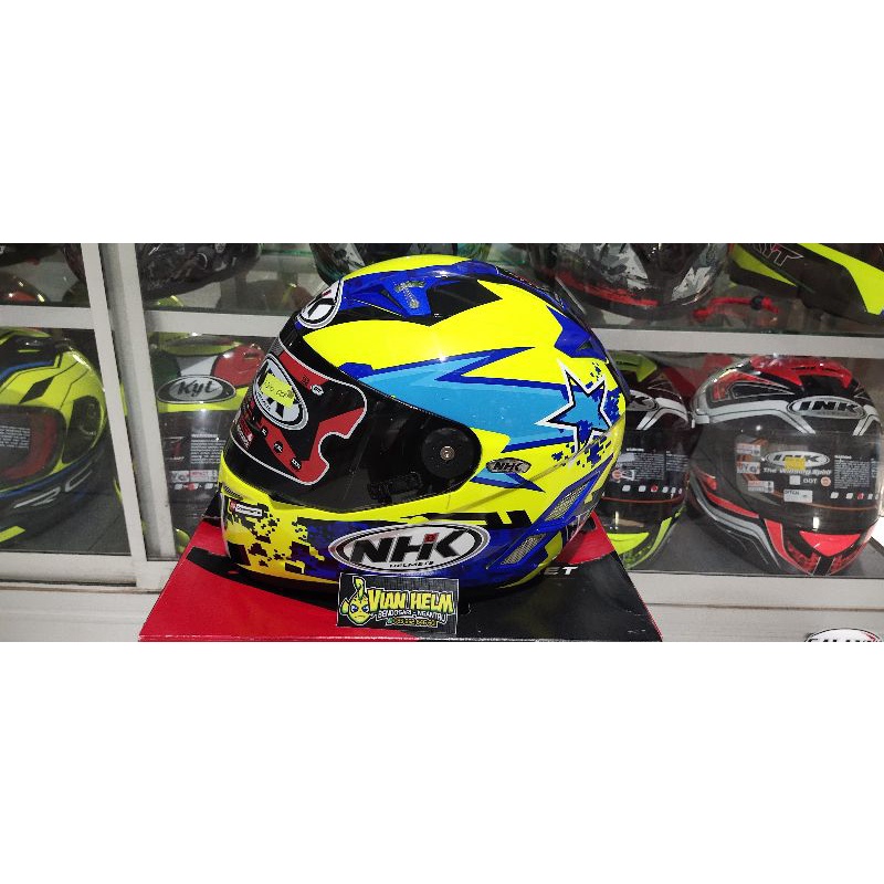 Helm nhk gp pro race headmachin yellow blue