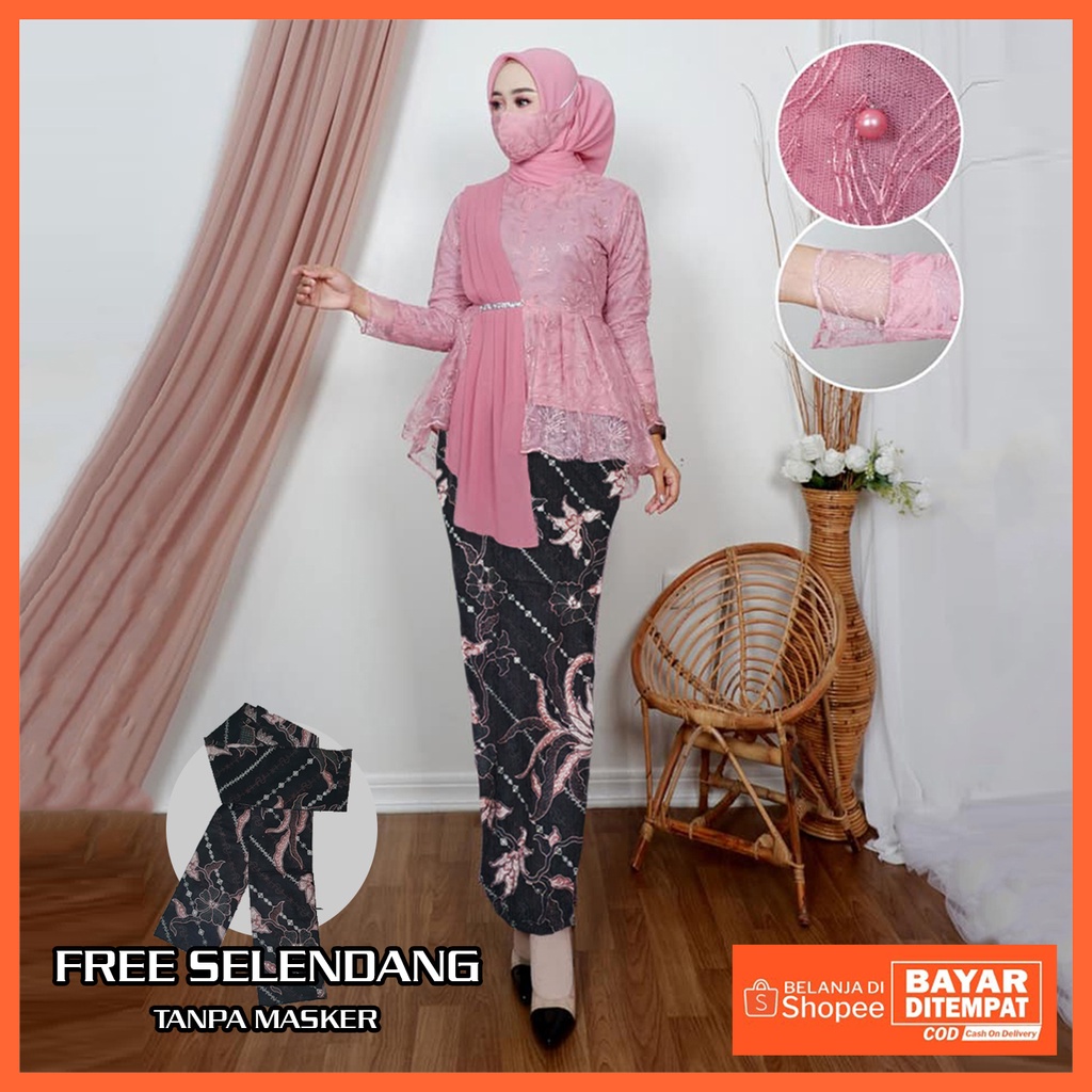 NEW ARRIVAL - BISA COD | KEBAYA AURORA Kebaya brukat modern kebaya wisuda tunangan lamaran kebaya pesta outfit kondangan kekinian kebaya brokat tulle premiun