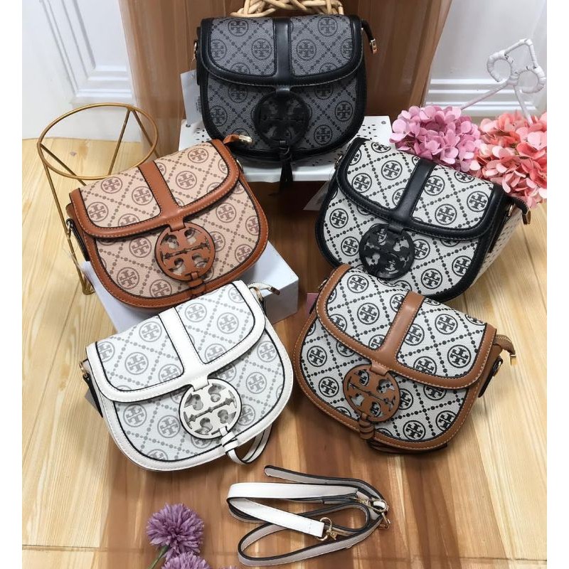 Tas Selempang Wanita Tas Bucket Tory Signature Miller Kanvas TB -AB8316