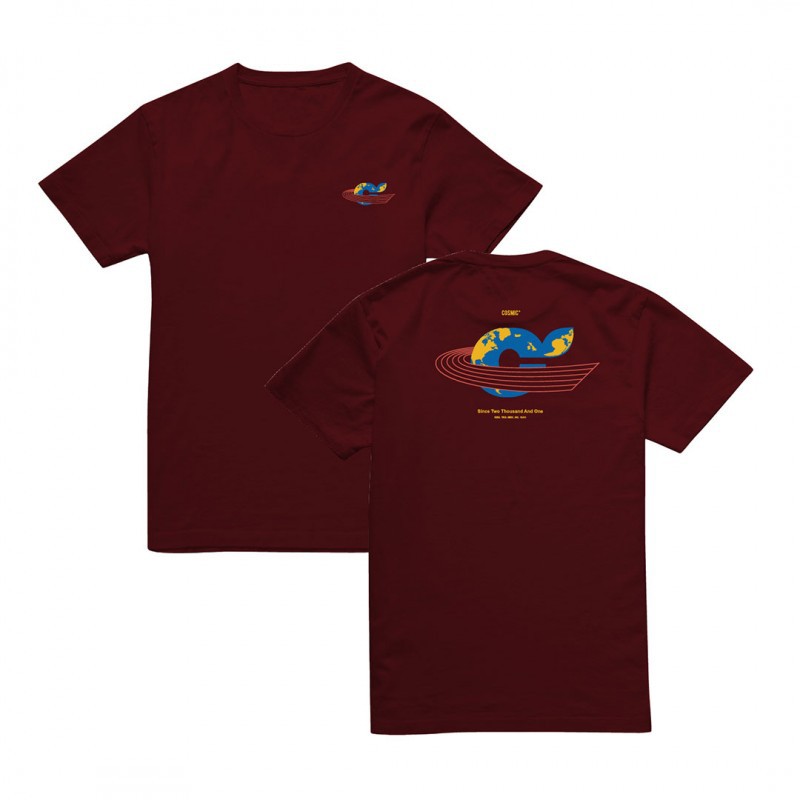 

Cosmic Tees Logo World Maroon