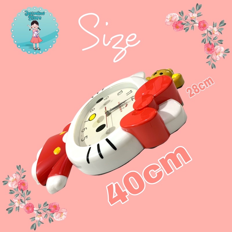 Jam Dinding Hellokitty Full Body/Jam Karakter Jumbo Hellokitty/Jam Weker/Alarm Clock Hellokitty Jumbo/Jam Dinding Bandul Goyang Hellokitty