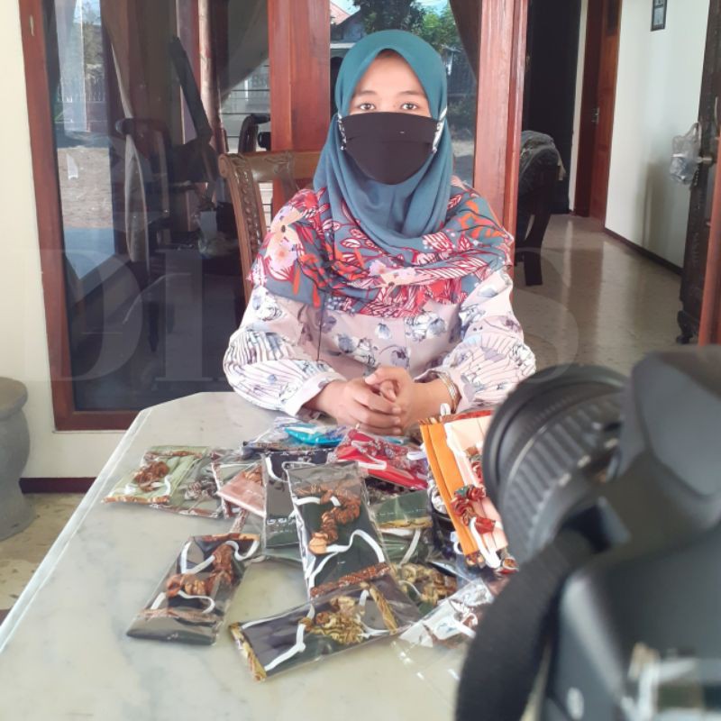 Masker Hijab / Masker Tali Kerut / Masker hijab tali kerut | Masker Kain Homemade