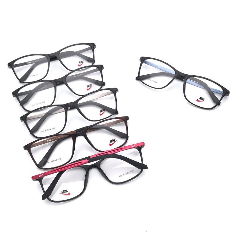 freme kacamata pria bahan plastik dengan batang freme besi model sport