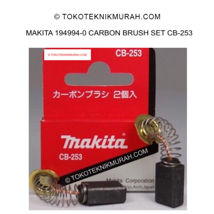 Makita 194994-0 Carbon Brush Set CB-253 / CB253 Untuk 4100NB Borstel