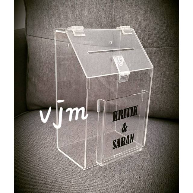 Acrylic Kotak Saran Kritik Saran 017 print nama Acrylic Kotak Saran Kritik Saran 017 print nama