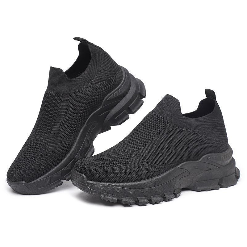 [GROSIR][COD] SEVEN_DAY SEPATU RAJUT SLIP ON WANITA OLAHRAGA TANPA TALI SPORT SHOES HITAM FZ-189