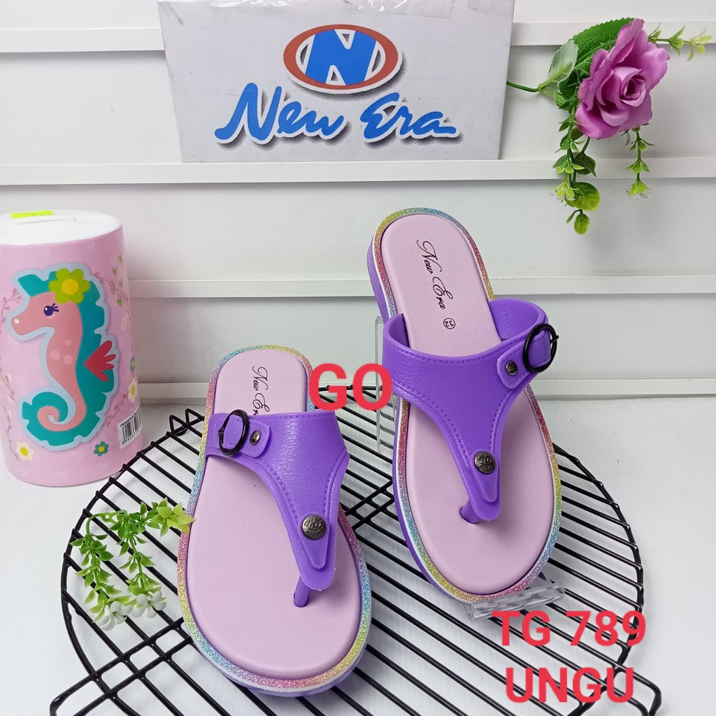 gos NEW ERA TG 789 Sandal Japit Karet Anak Perempuan Tanggung Sendal Anti Slip Original