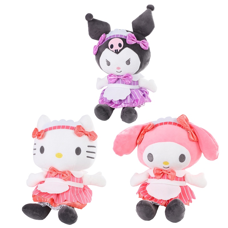 Kawaii Hello Kitty Melody Kuromi Doll Soft Cartoon Plush Toys Kawaii Cute Stuffed