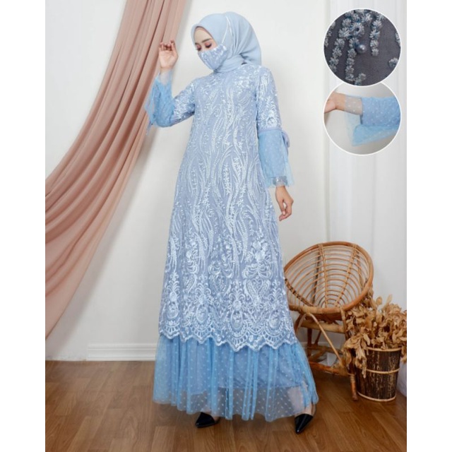 HOT PROMO// Gamis Borkat Tazkia// Gamis Borkat Original// Gamis Borkat Pesta// Gamis Borkat Wanita//