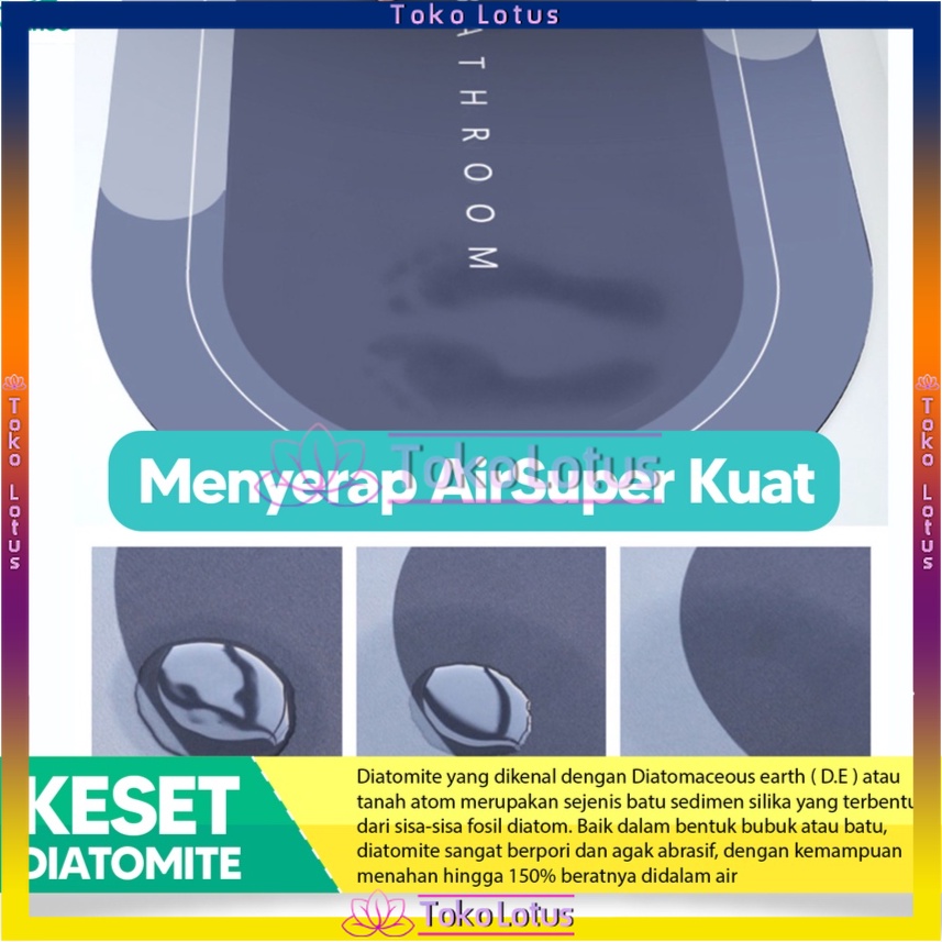 [𝕋𝔼ℝ𝔹𝔸ℝ𝕌 𝔹𝕀𝕊𝔸 ℂ𝕆𝔻] Keset Kamar Mandi DIATOMITE Bundar - Keset Kaki Anti Bau Nyerap Air Anti Bakteri