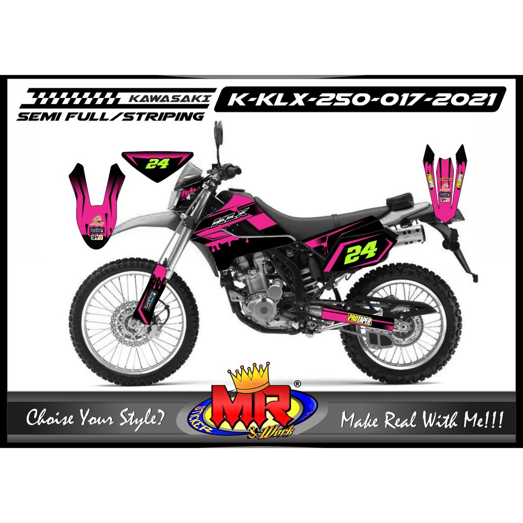 Jual Decal Stiker Body Motor Kawasaki KLX 250 Variasi Modifikasi Supermoto Indonesia Shopee Indonesia