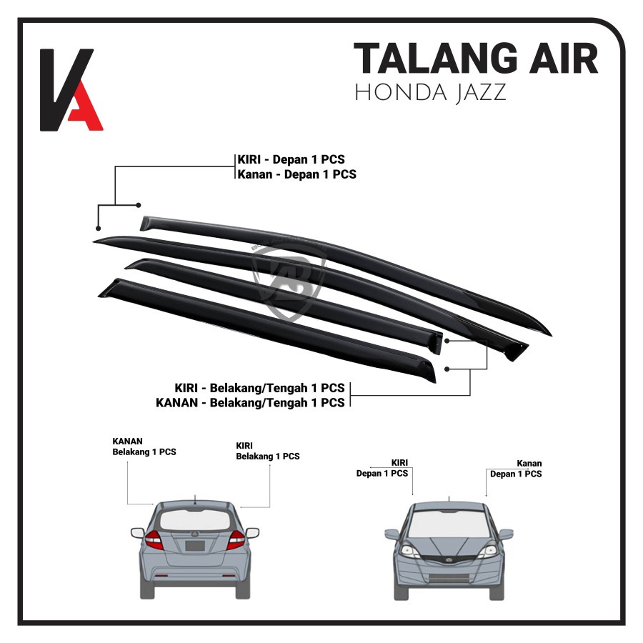 TALANG AIR PINTU MOBIL HONDA JAZZ 2001 - 2007 MODEL SLIM HIGH QUALITY