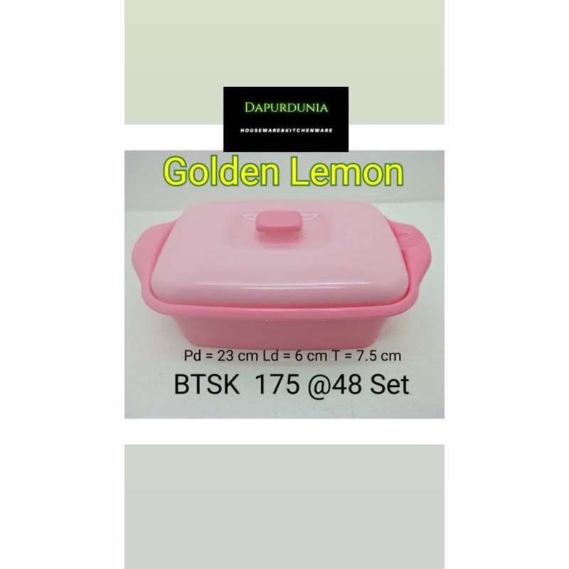 Wadah saji plastik segi golden lemon ( BTSK175 )