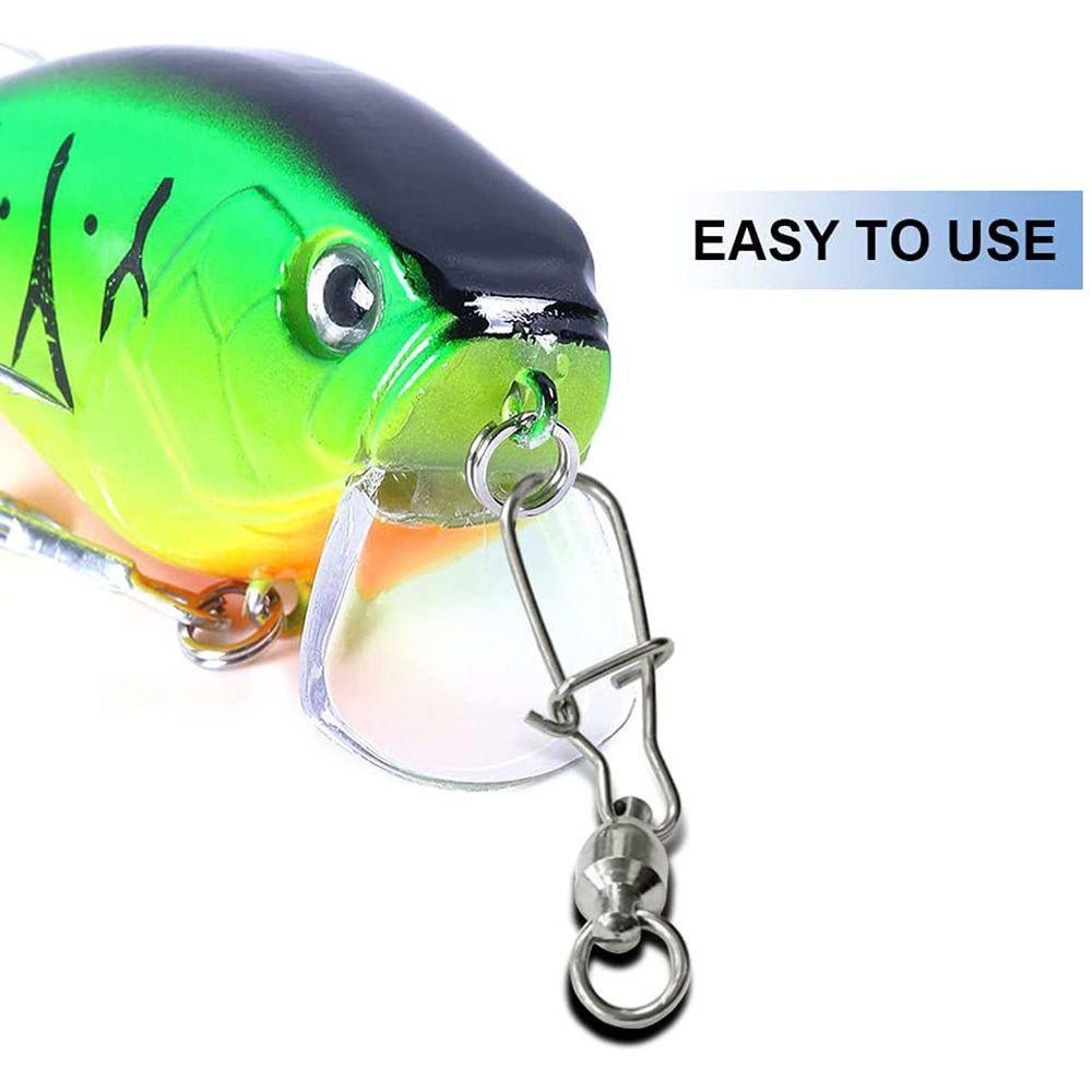 CHOOKYY 25pcs Aksesoris Memancing Bearing Rolling Swivel Memancing Gesper Pin Kail Pancing Putar Tackle Stainless Steel Snap