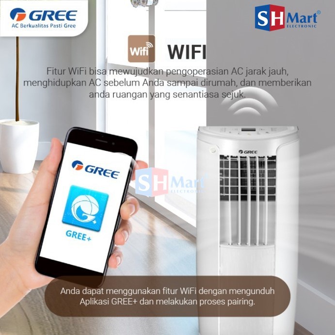 GREE AC Portable 1.5 PK - Air Purifier - WIFI Control - Model GPC-12P1 (MEDAN)
