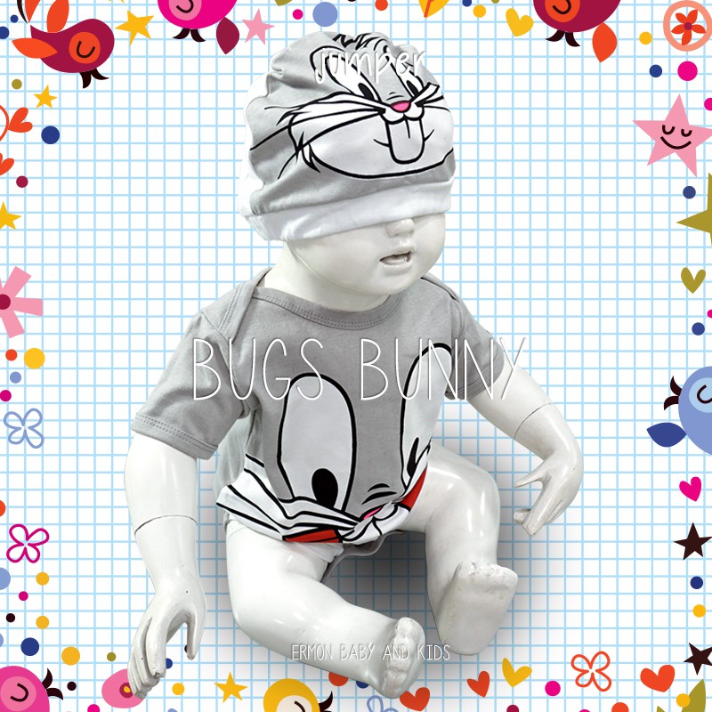 baju bayi jumper karakter bunny lucu bugs bunny