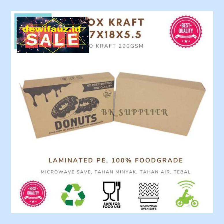 

P74Etem Paper Box Craft / Box Donat Isi 6 / Dus Donat Kraft / Box Kraft - Kraft Cetak Y45Tpen