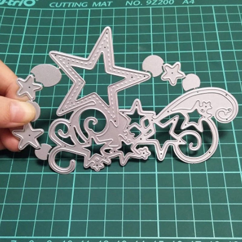 Cetakan Stensil Cutting Dies Motif Snowflake Bintang Bahan Metal Untuk Scrapbook / Craft DIY / Embossing