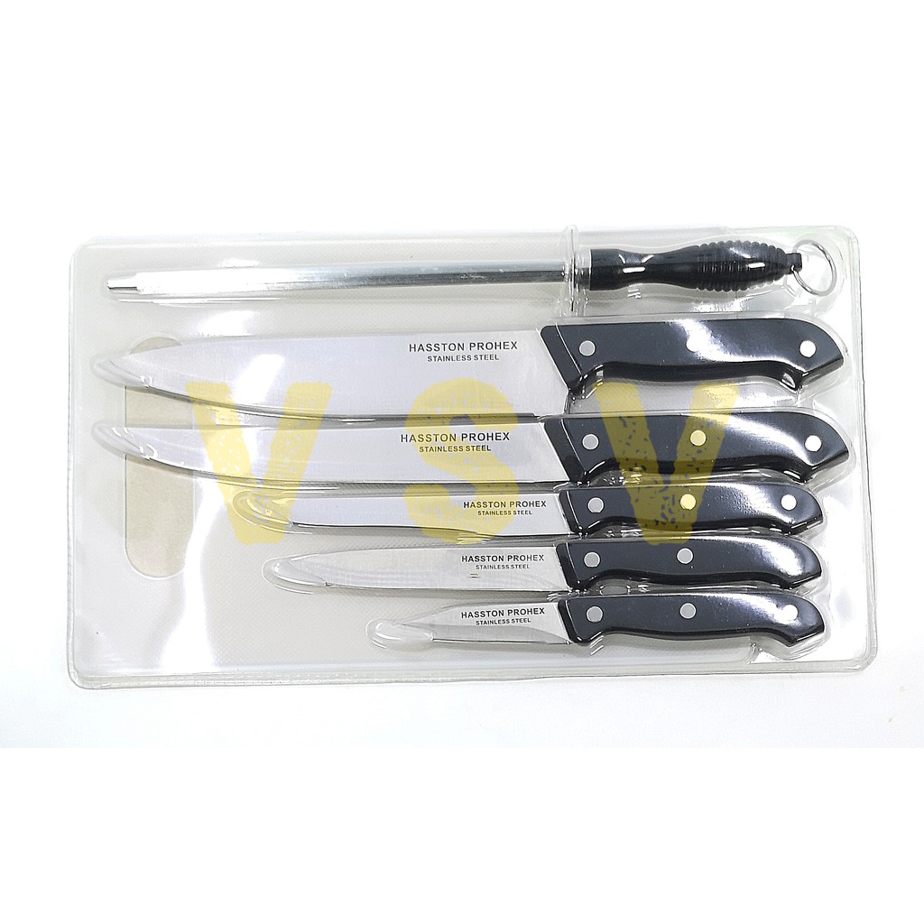 Hasston Pisau Set 7pc 3020-015 Pisau dapur set Pisau stainless steel set