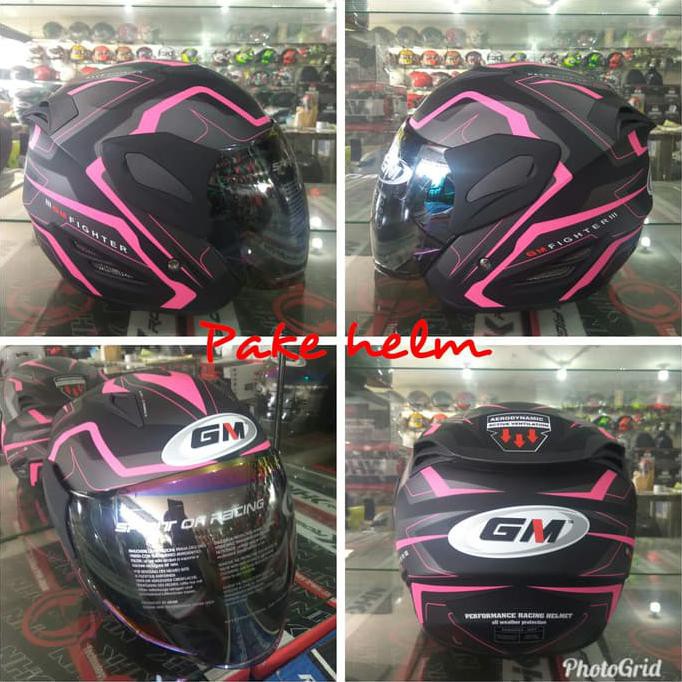 RESPON CEPAT HELM GM FIGHTER GV2 BLACK PINK DOFF KORTING