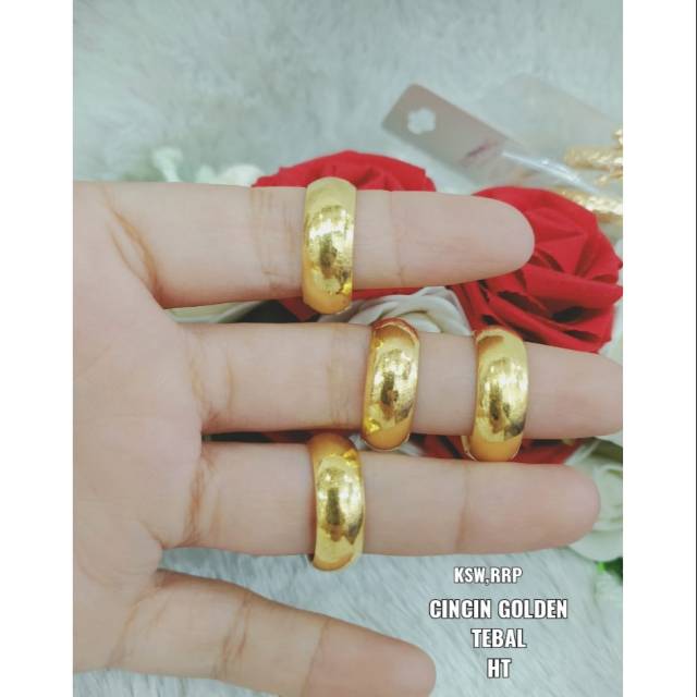 Cincin golden belah rotan replika mas kualitas golden lapis mas london,yg tebal