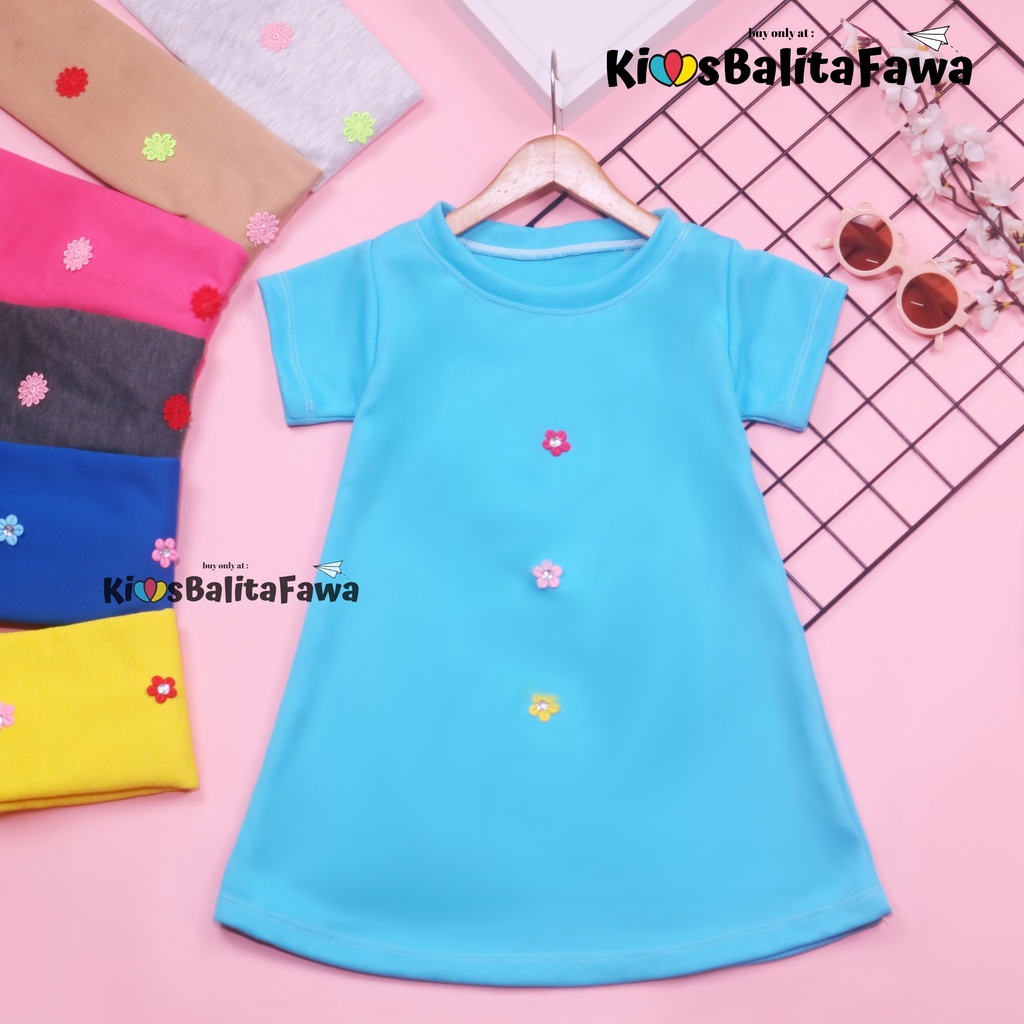 Dress Tasya uk 1-2 Tahun / Lengan Pendek Baju Bayi Anak Perempuan Baby Tunik Blouse Atasan Murah