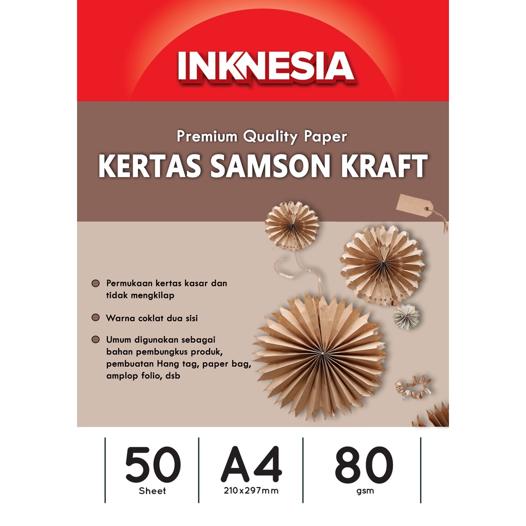 Kertas Samson kraft / Craft A4 80 gsm isi 50 Lembar