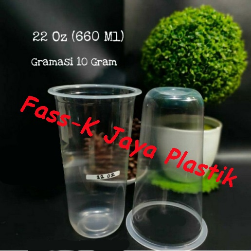 Gelas Plastic Cup PP 22Oz oval tebal / gelas Plastik cup 22 oz / Gelas Cup Plastik  22 oz