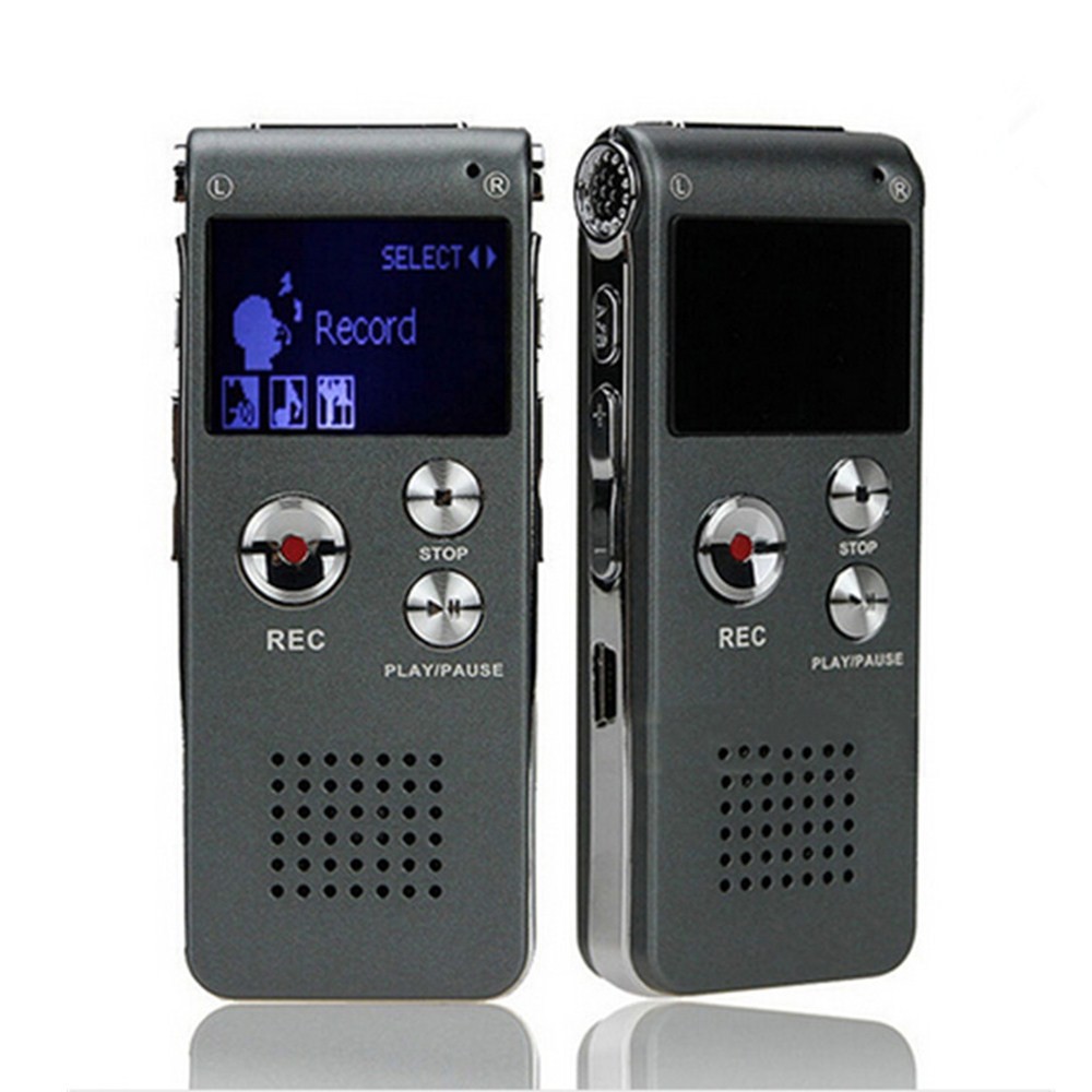 Mini USB Voice Recorder 8GB 16GB Flash Player Audio 650hr Dictaphone MP3 Player Abu-Abu mikrofon