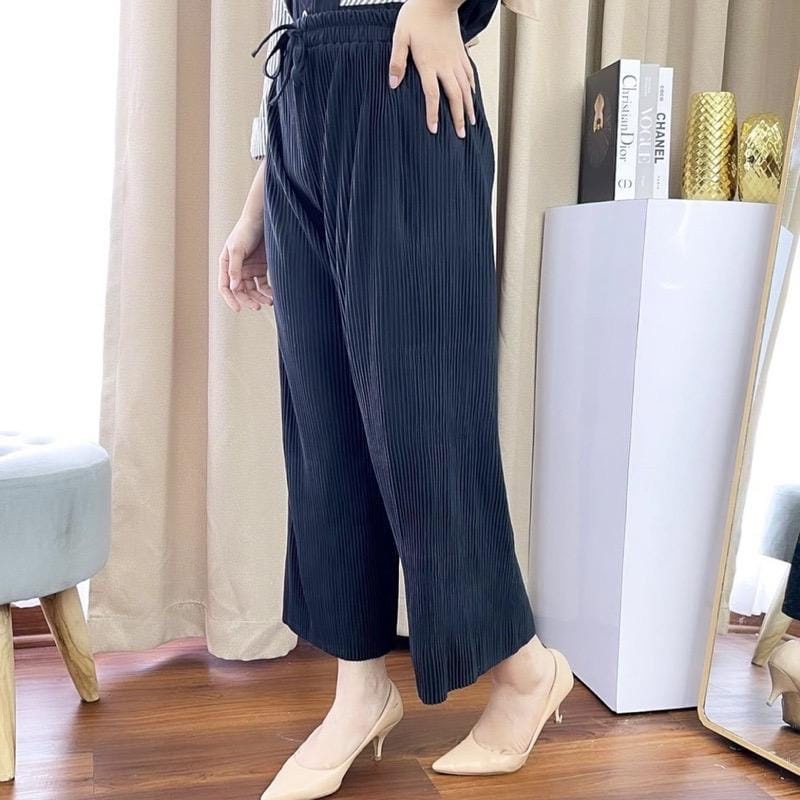 Celana Kulot Plisket Lidi / Celana Kulot Plisket Lidi Premium / Celana Kulot Lidi Premium Wanita Dew
