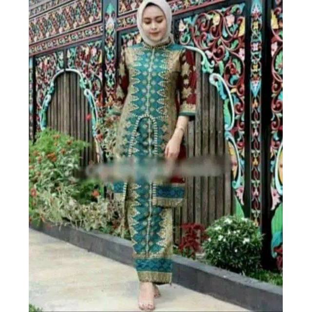 Couple batik songket Palembang bahan katun tebal