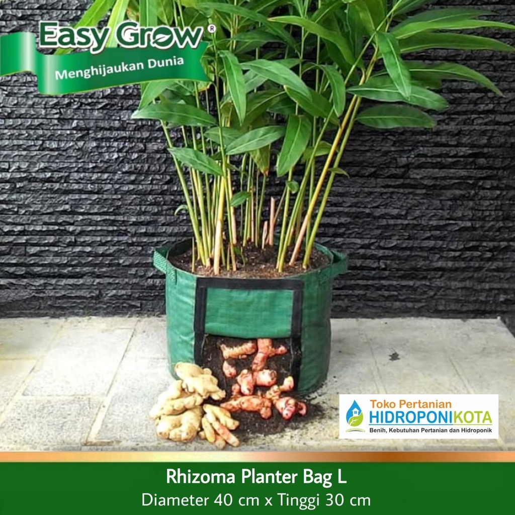 EASY GROW - RHIZOMA PLANTER BAG size L - pot jahe - planter jahe - pot rimpang - planter rimpang