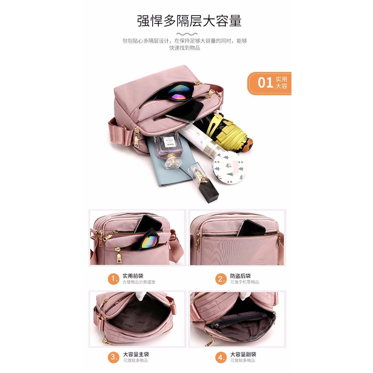 Tas Selempang Bahu Wanita Tas Kondangan Anak Perempuan Dewasa Tas Bahan Nilon Anti Air